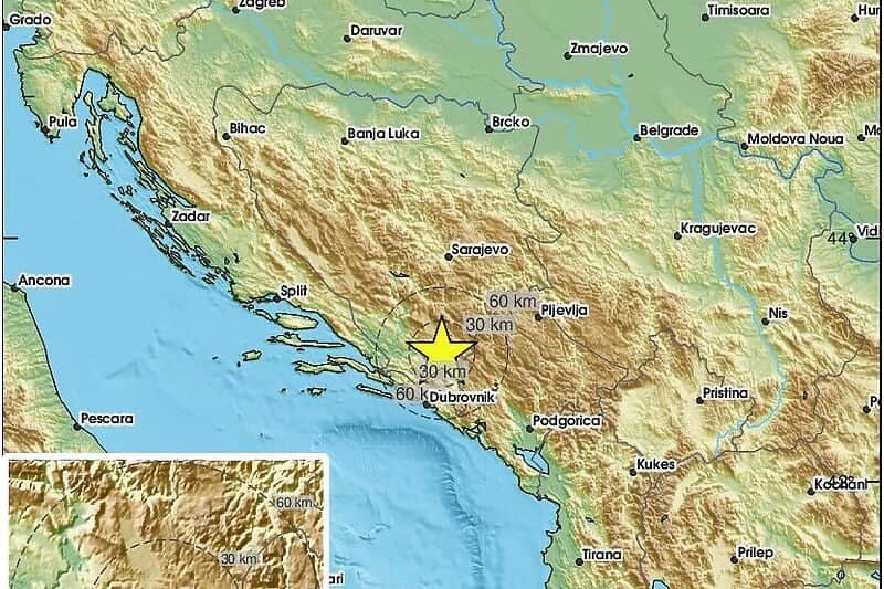 Tlo na granici Crne Gore i BiH konstantno podrhtava ovih dana, i danas zabilježeni slabiji zemljotresi