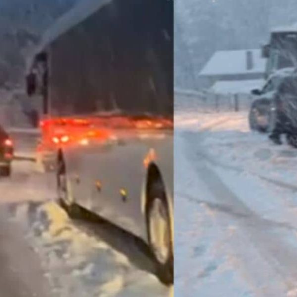 Snijeg izazvao saobraćajni kolaps: Autobus sletio sa ceste, saobraćaj je usporen kod Gračanice