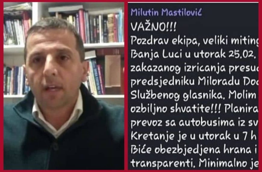 Vukanović objavio Viber poruku: Evo kako se organizuje stranačko okupljanje za Dodikov miting u Banja Luci